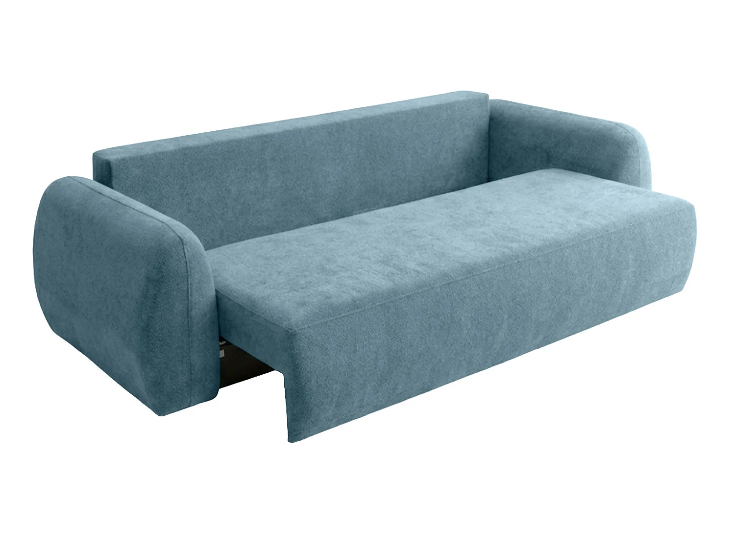 Sofa z funkcją spania i pojemnikiem, tkanina Doha, Niebieski, HELA