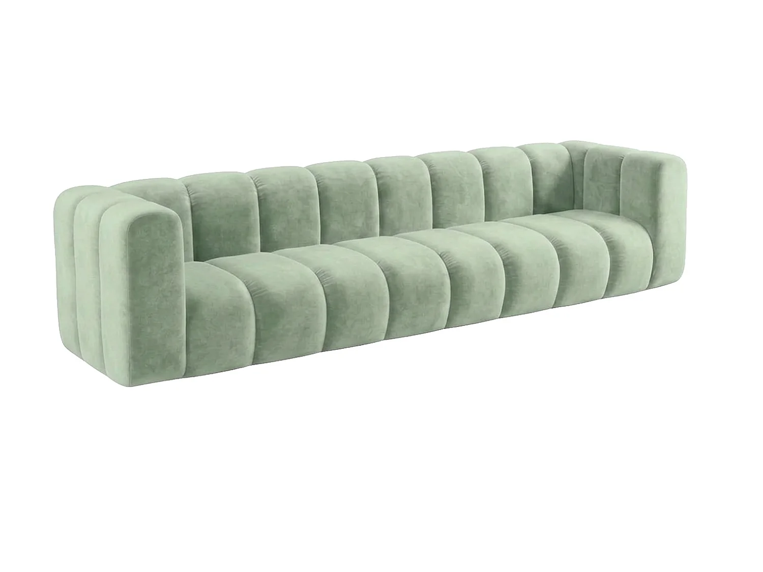 Modulaire 4-zitsbank, fluwelen stof Riviera, Mintgroen, GRAND