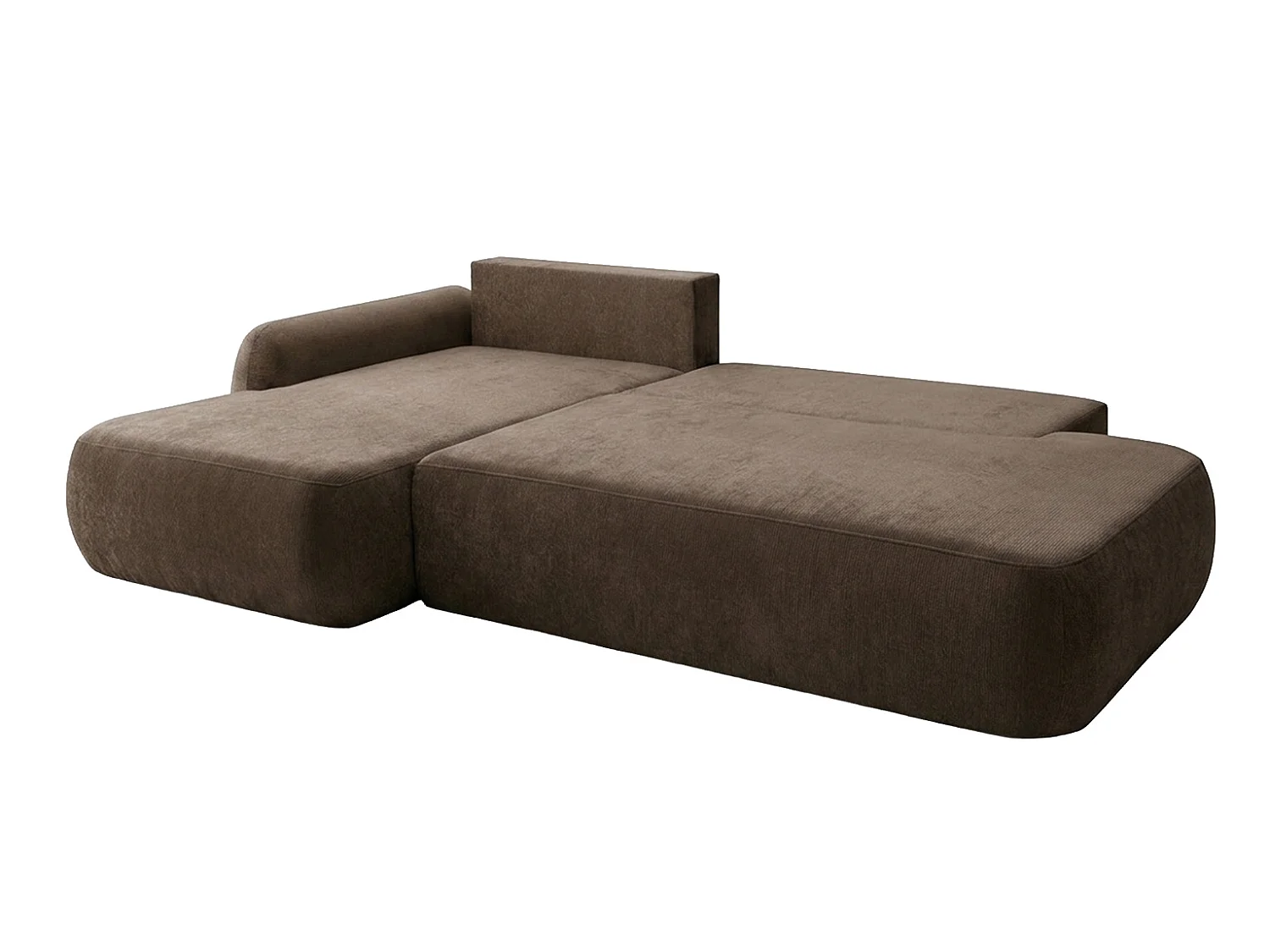 Canapé d'angle convertible avec coffre de rangement, velours Vena, Beige foncé, Angle gauche, HELA I