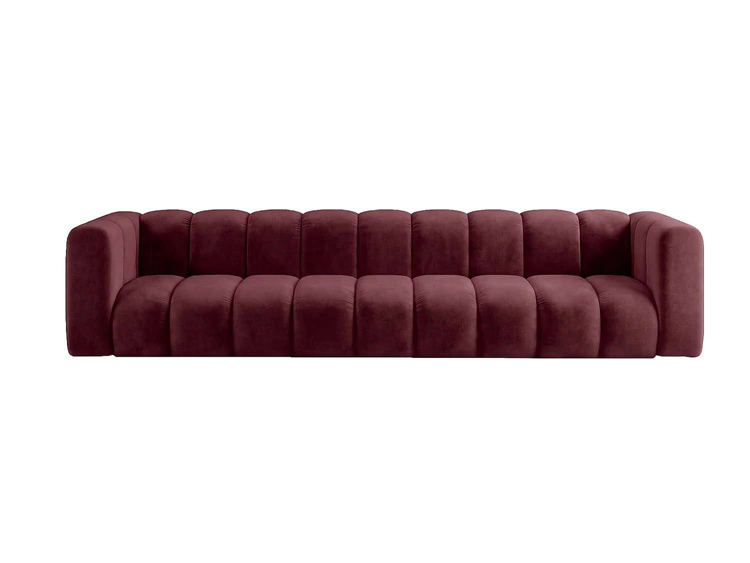 Canapé modulable 5 places, tissu velours Riviera, Bordeaux, GRAND
