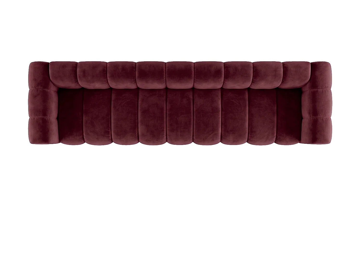 Canapé modulable 5 places, tissu velours Riviera, Bordeaux, GRAND