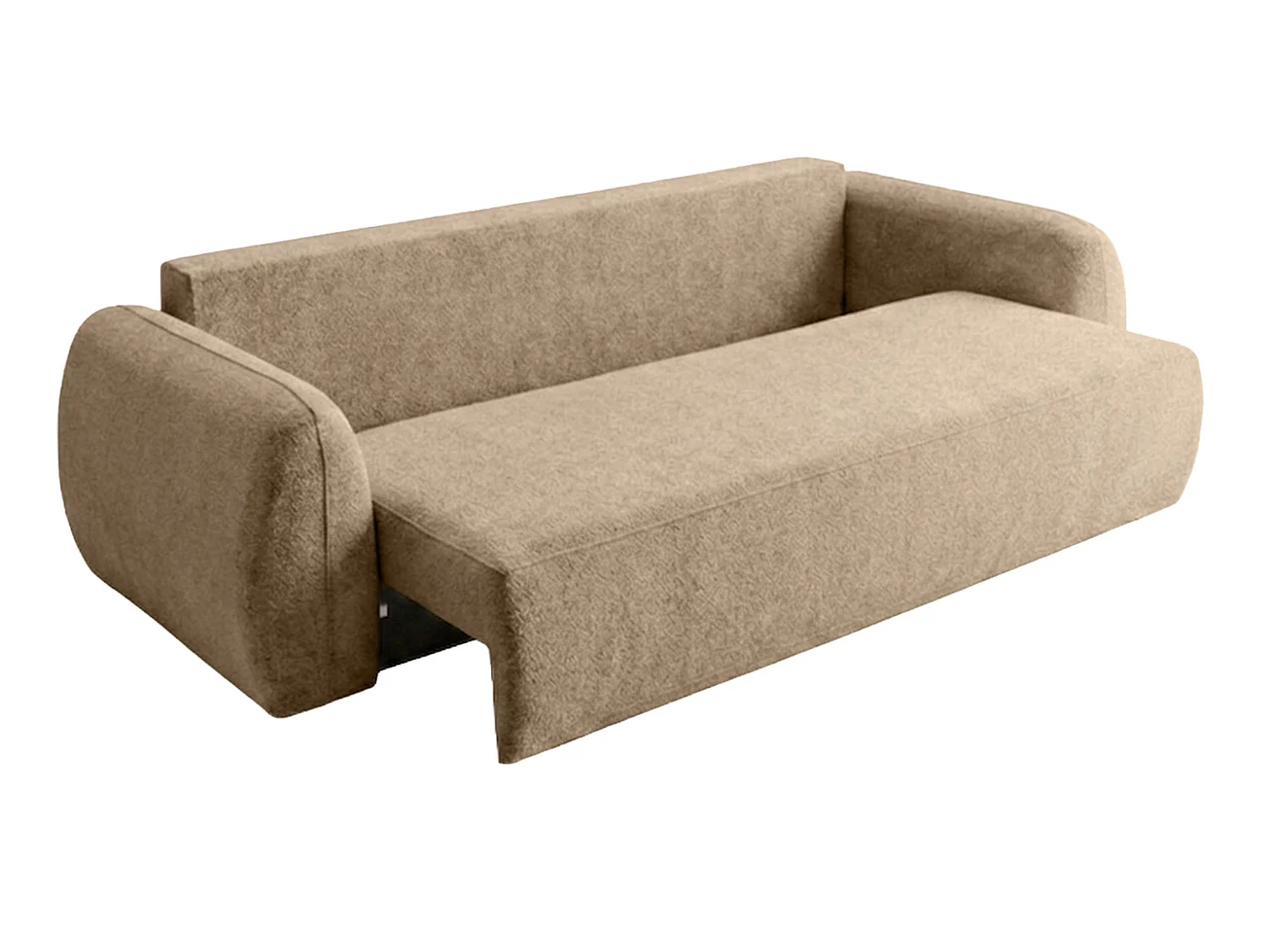 Sofa z funkcją spania i pojemnikiem, tkanina Doha, Ciemnobeżowy, HELA