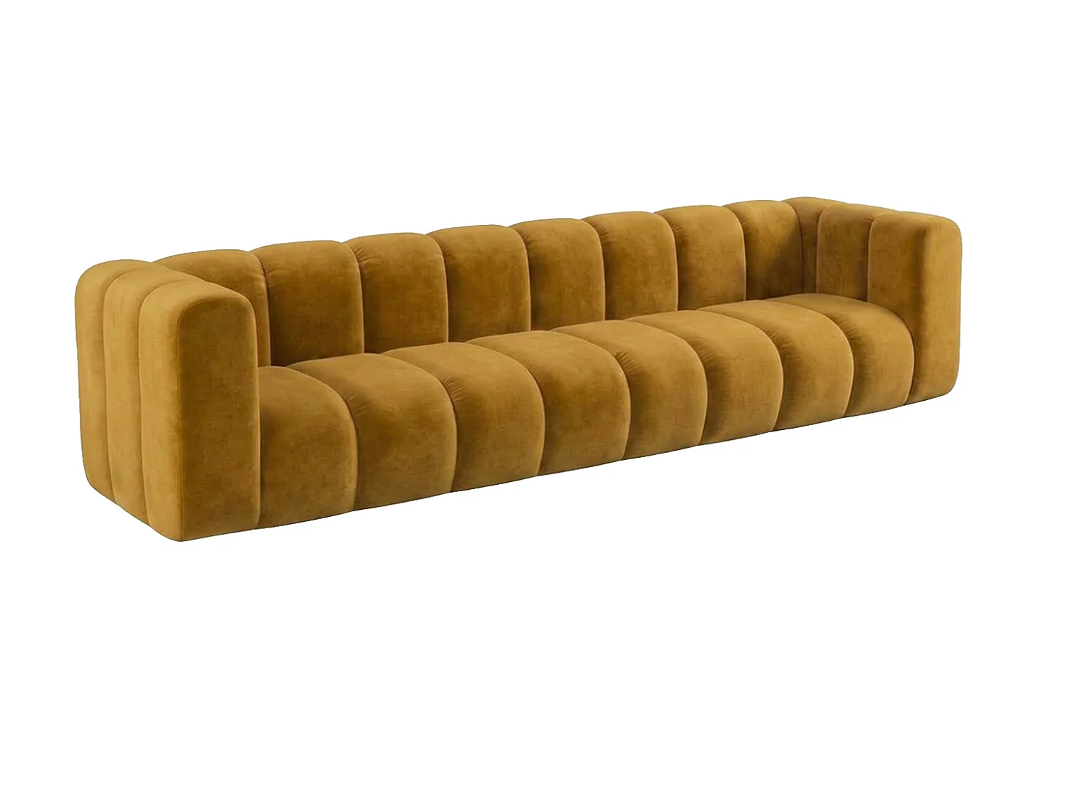 Sofa modułowa 4-osobowa, tkanina welwet Riviera, Musztardowy, GRAND