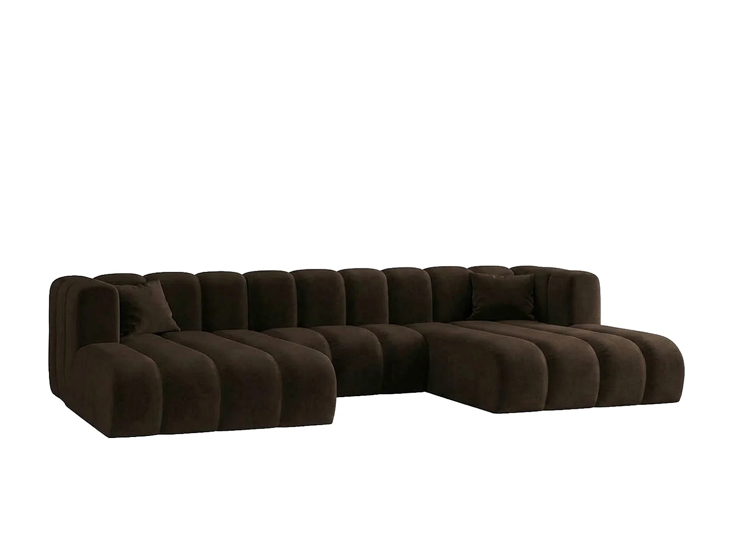 Modulares Ecksofa in U-Form, Velvet-Stoff Riviera, Schokolade, GRAND U