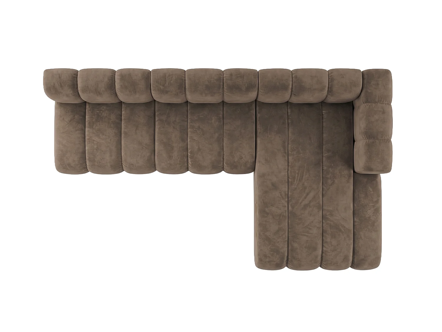 Modulares Ecksofa in L-Form, Velvet-Stoff Riviera, Braun, Rechts, GRAND 295 cm