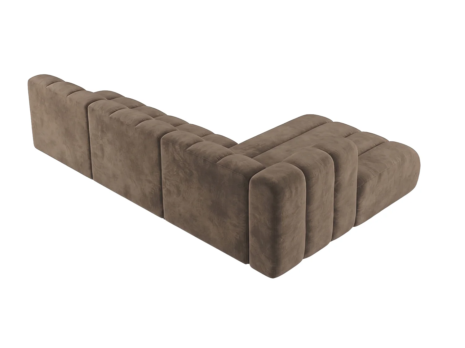 Modulares Ecksofa in L-Form, Velvet-Stoff Riviera, Braun, Rechts, GRAND 295 cm
