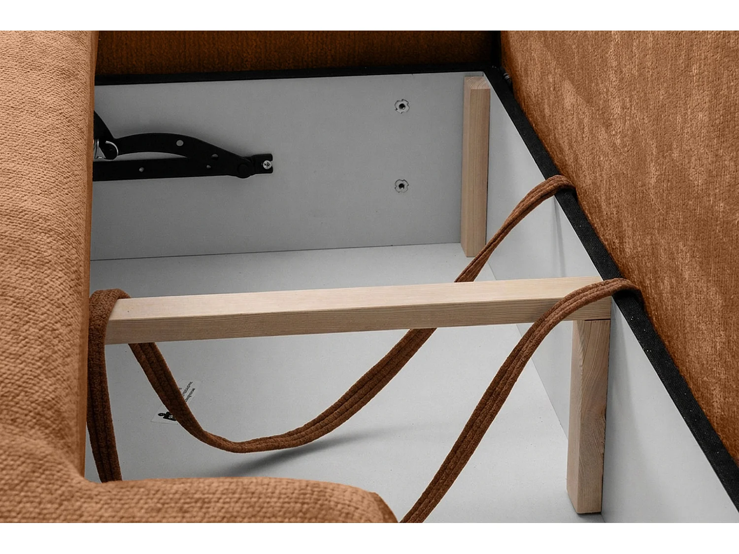 Canapé d'angle convertible avec coffre de rangement, velours Vena, Miel, Angle gauche, HELA I