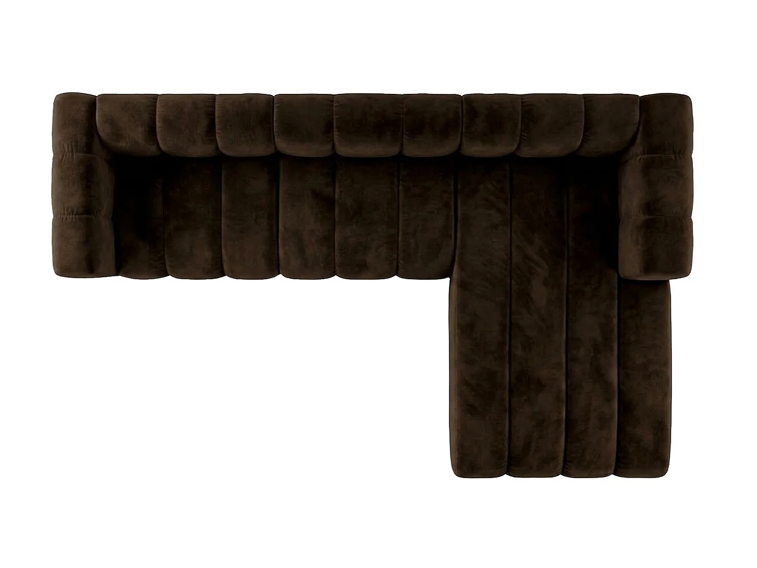 Modulares Ecksofa in L-Form, Velvet-Stoff Riviera, Schokolade, Rechts, GRAND 318 cm