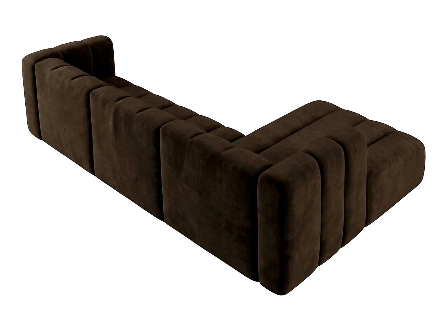 Modulares Ecksofa in L-Form, Velvet-Stoff Riviera, Schokolade, Rechts, GRAND 318 cm