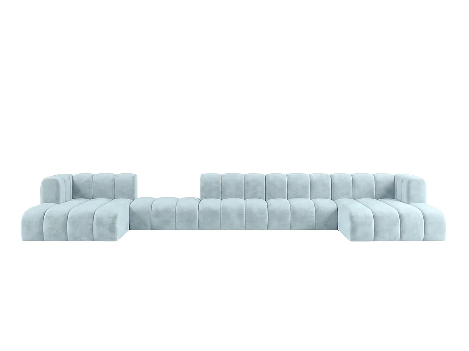 Narożnik modułowy w kształcie U z przestawną pufą, Baby blue, GRAND U BIG 500 cm