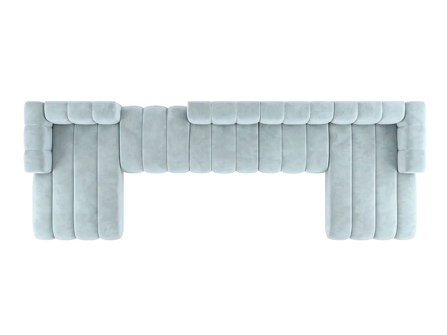 Narożnik modułowy w kształcie U z przestawną pufą, Baby blue, GRAND U BIG 500 cm