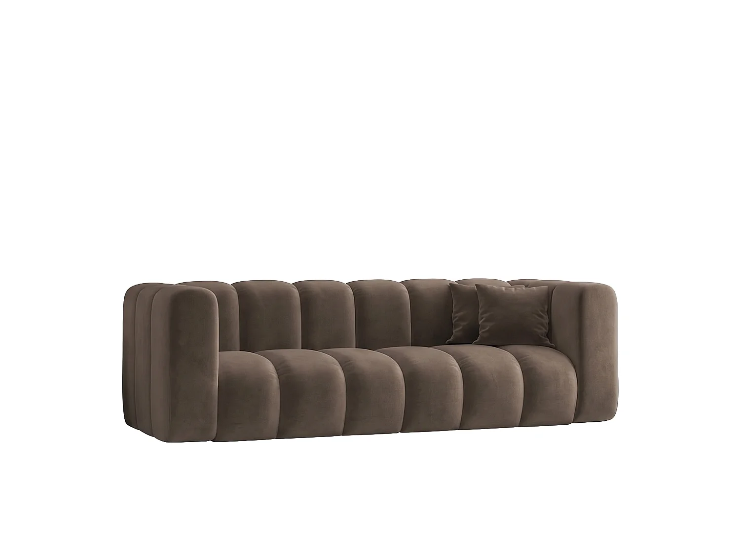 Modulares 3-Sitzer-Sofa, Velvet-Stoff Riviera, Braun, GRAND