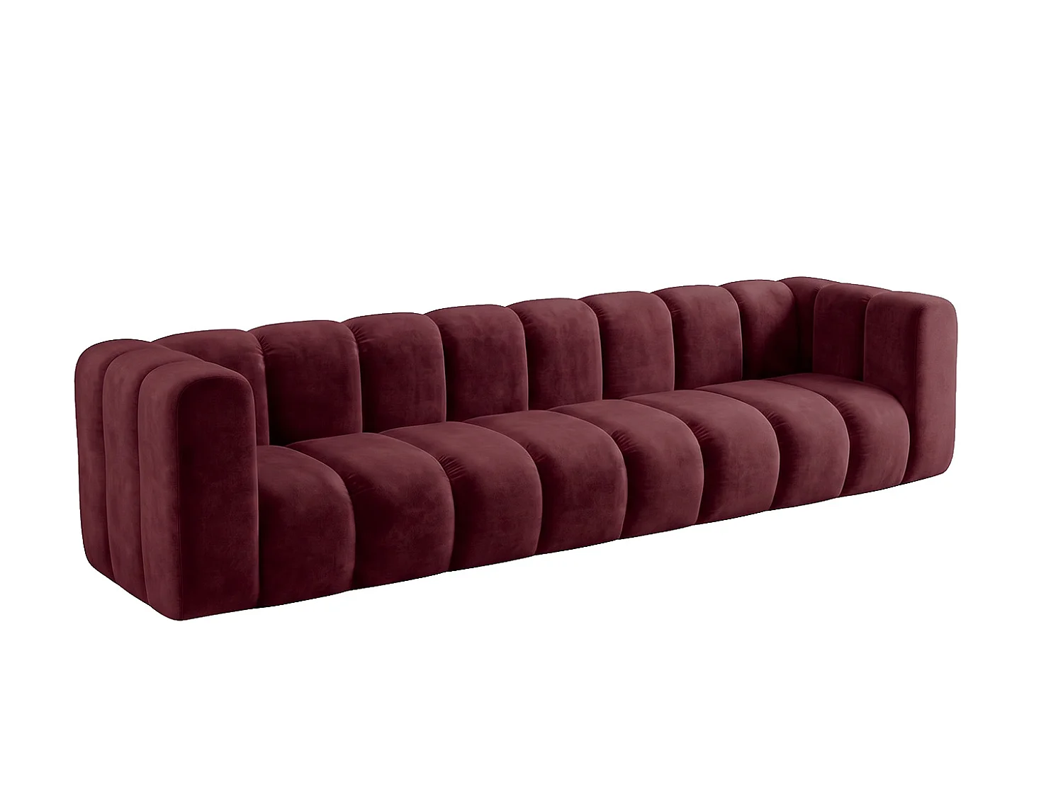 Sofa modułowa 4-osobowa, tkanina welwet Riviera, Burgundowy, GRAND