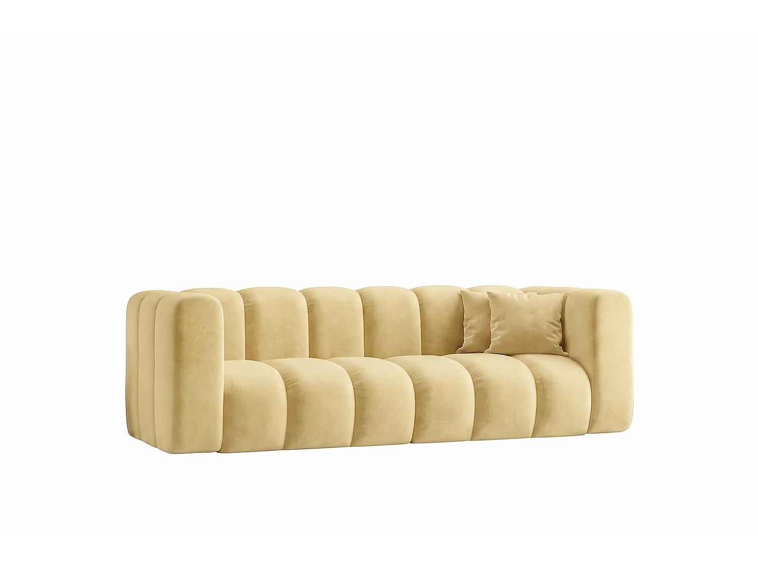 Sofa modułowa 3-osobowa, tkanina welwet Riviera, Maślany, GRAND
