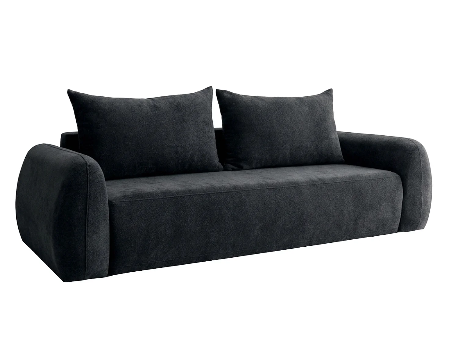 Sofa z funkcją spania i pojemnikiem, tkanina Doha, Grafitowy, HELA