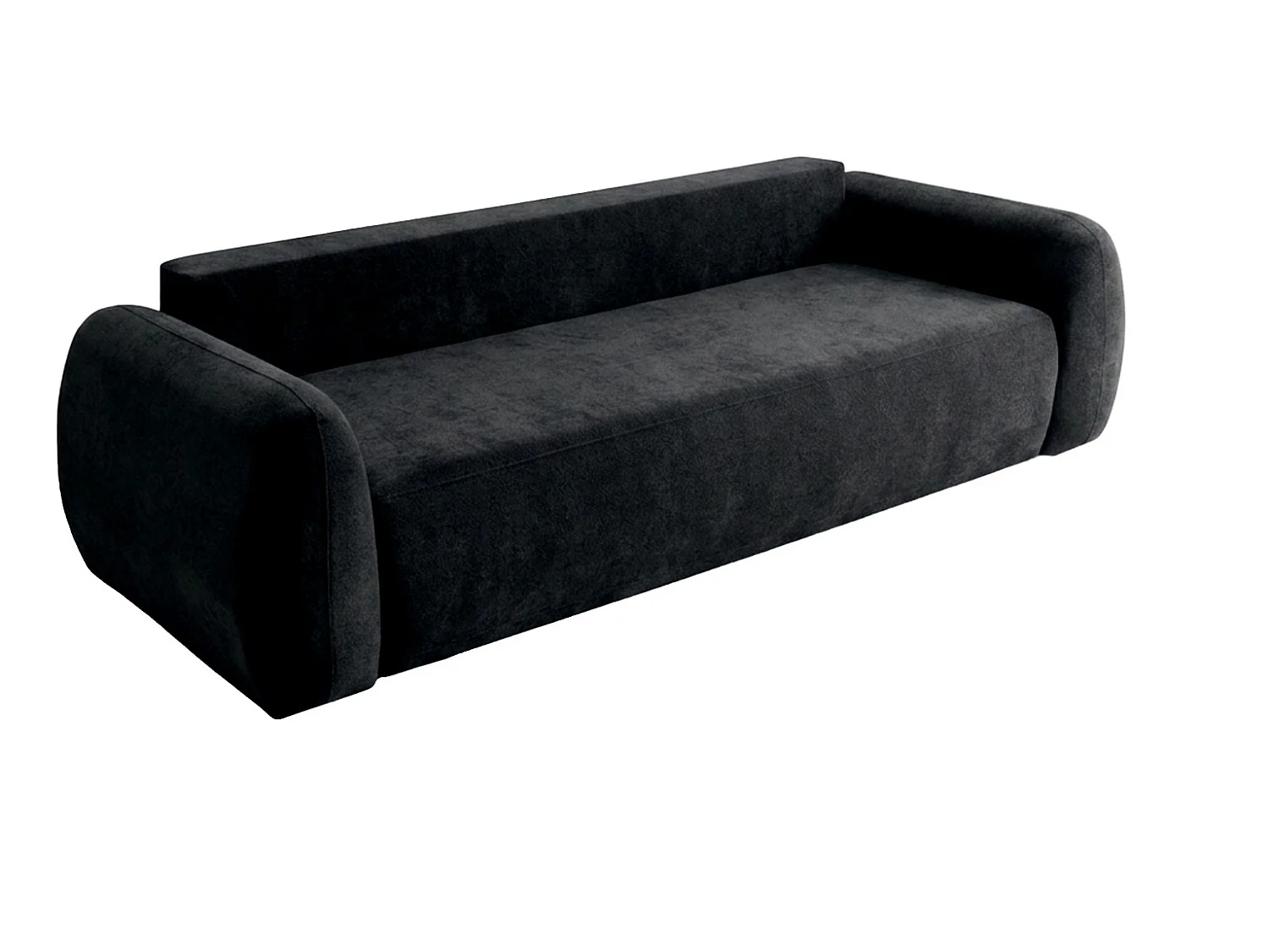 Sofa z funkcją spania i pojemnikiem, tkanina Doha, Grafitowy, HELA