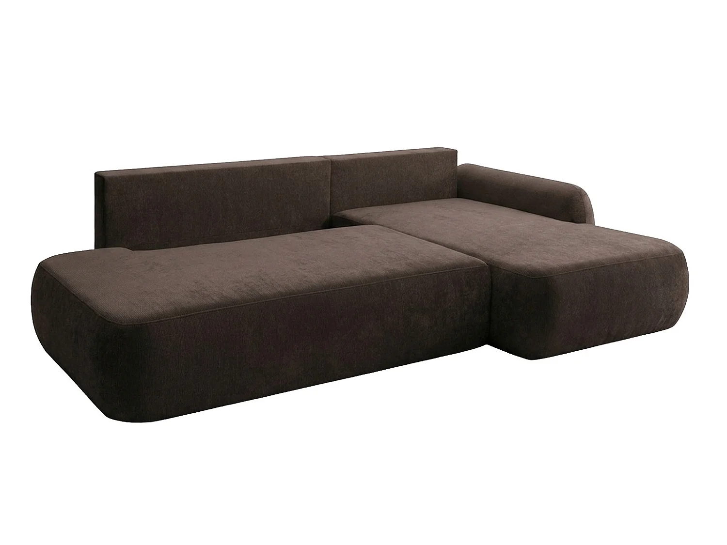Canapé d'angle convertible avec coffre de rangement, velours Vena, Marron, Angle droit, HELA I