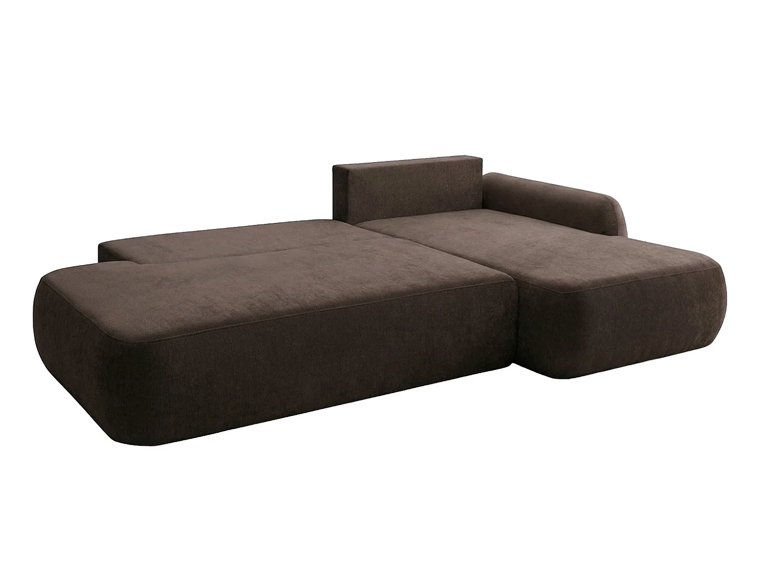 Canapé d'angle convertible avec coffre de rangement, velours Vena, Marron, Angle droit, HELA I