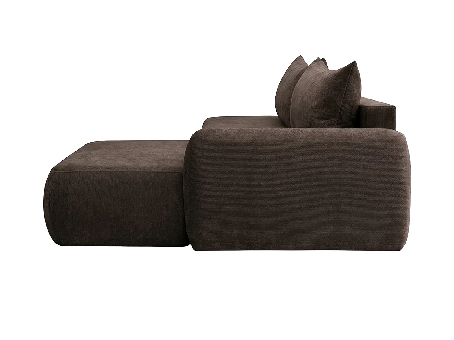 Canapé d'angle convertible avec coffre de rangement, velours Vena, Marron, Angle droit, HELA I