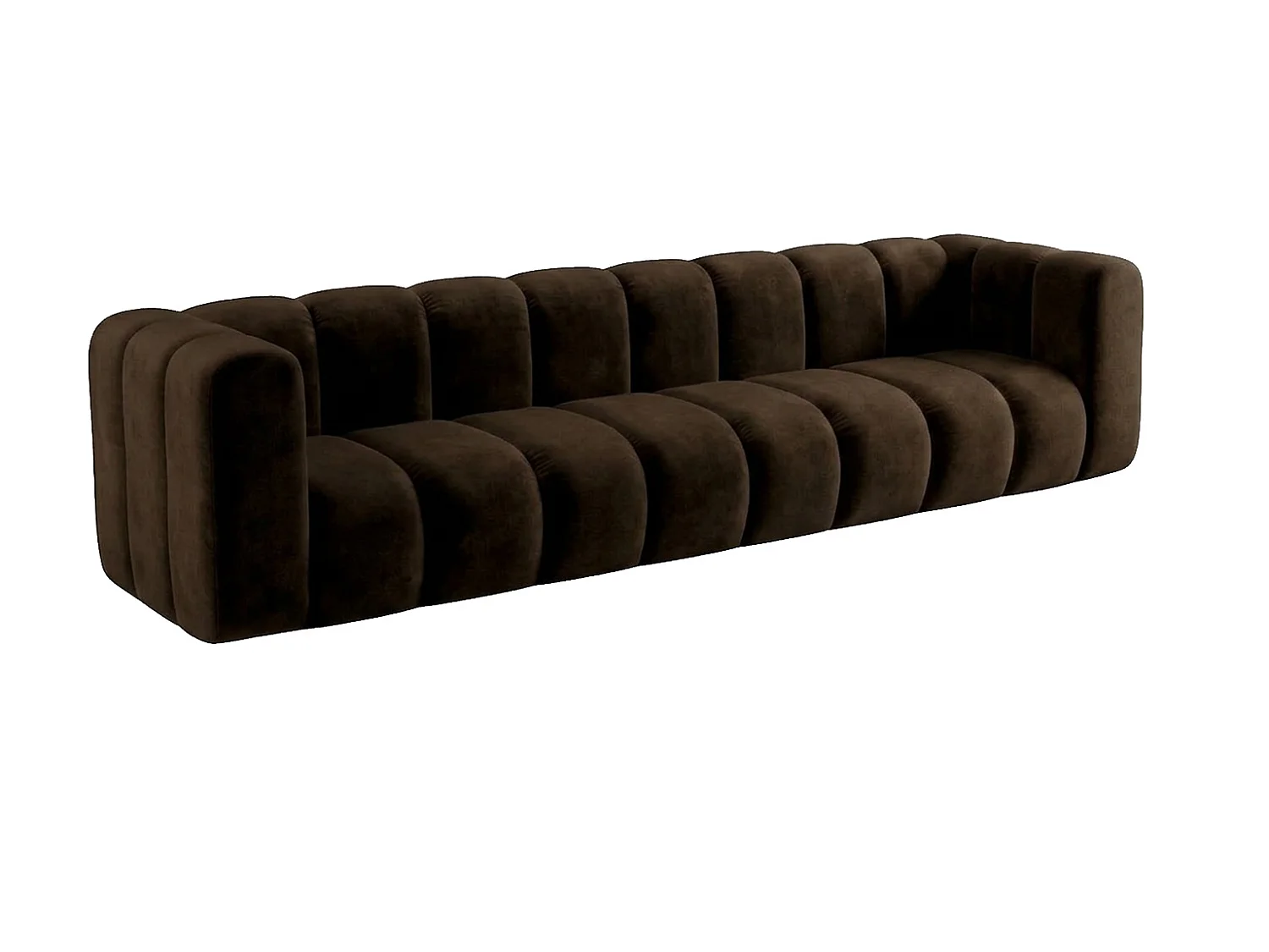 Sofa modułowa 4-osobowa, tkanina welwet Riviera, Czekoladowy, GRAND