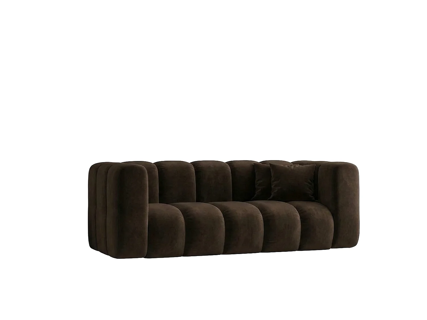 Modulares 2-Sitzer-Sofa, Velvet-Stoff Riviera, Schokolade, GRAND