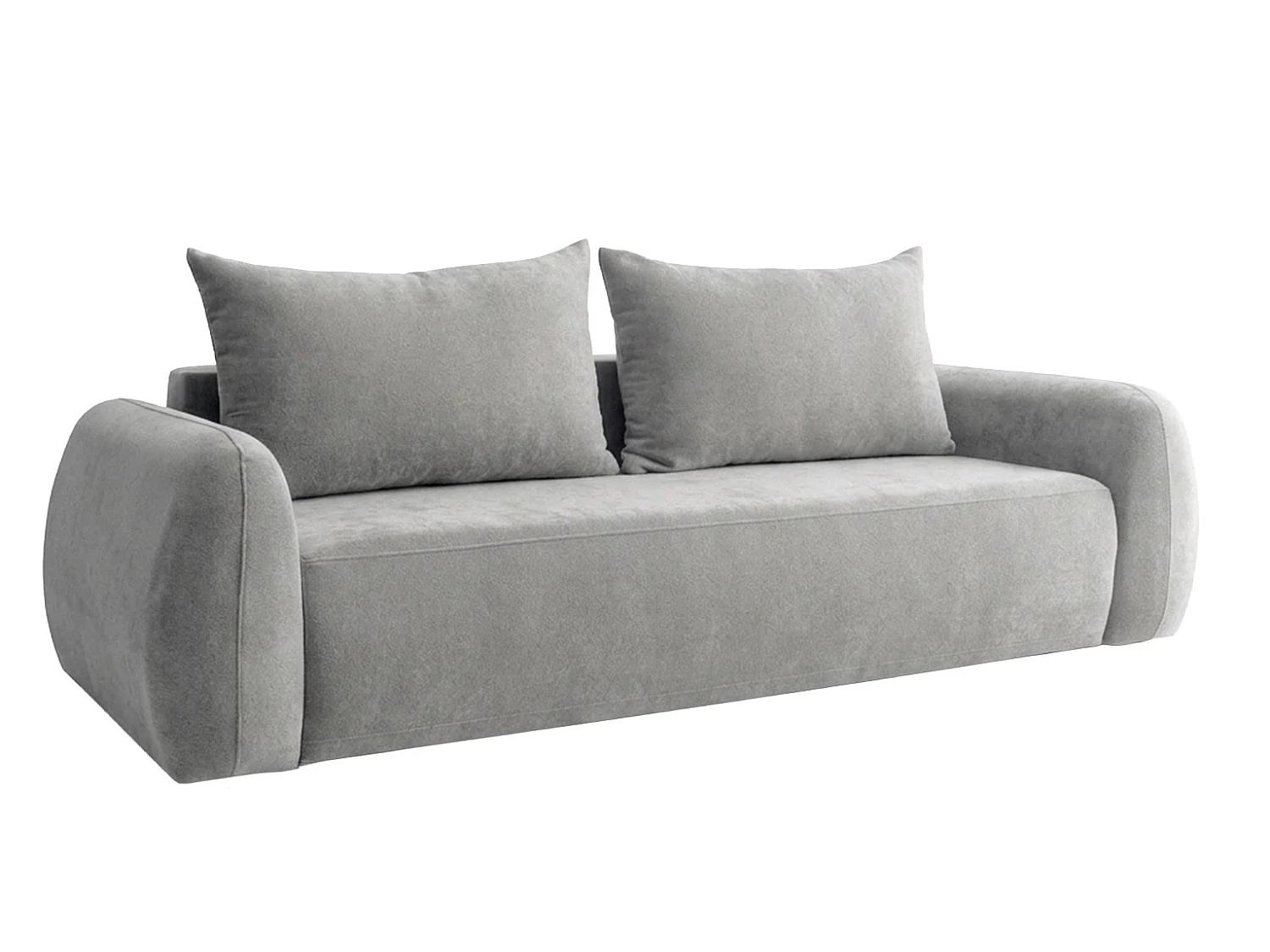 Divano letto con contenitore, tessuto Doha, Grigio chiaro, HELA