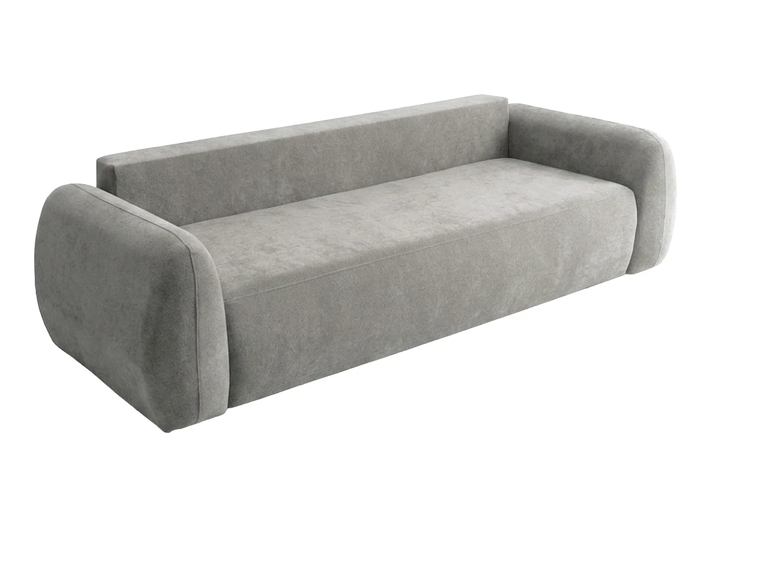 Divano letto con contenitore, tessuto Doha, Grigio chiaro, HELA