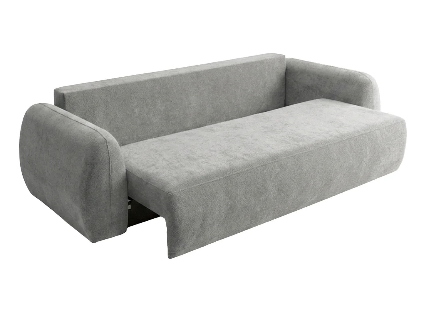Divano letto con contenitore, tessuto Doha, Grigio chiaro, HELA