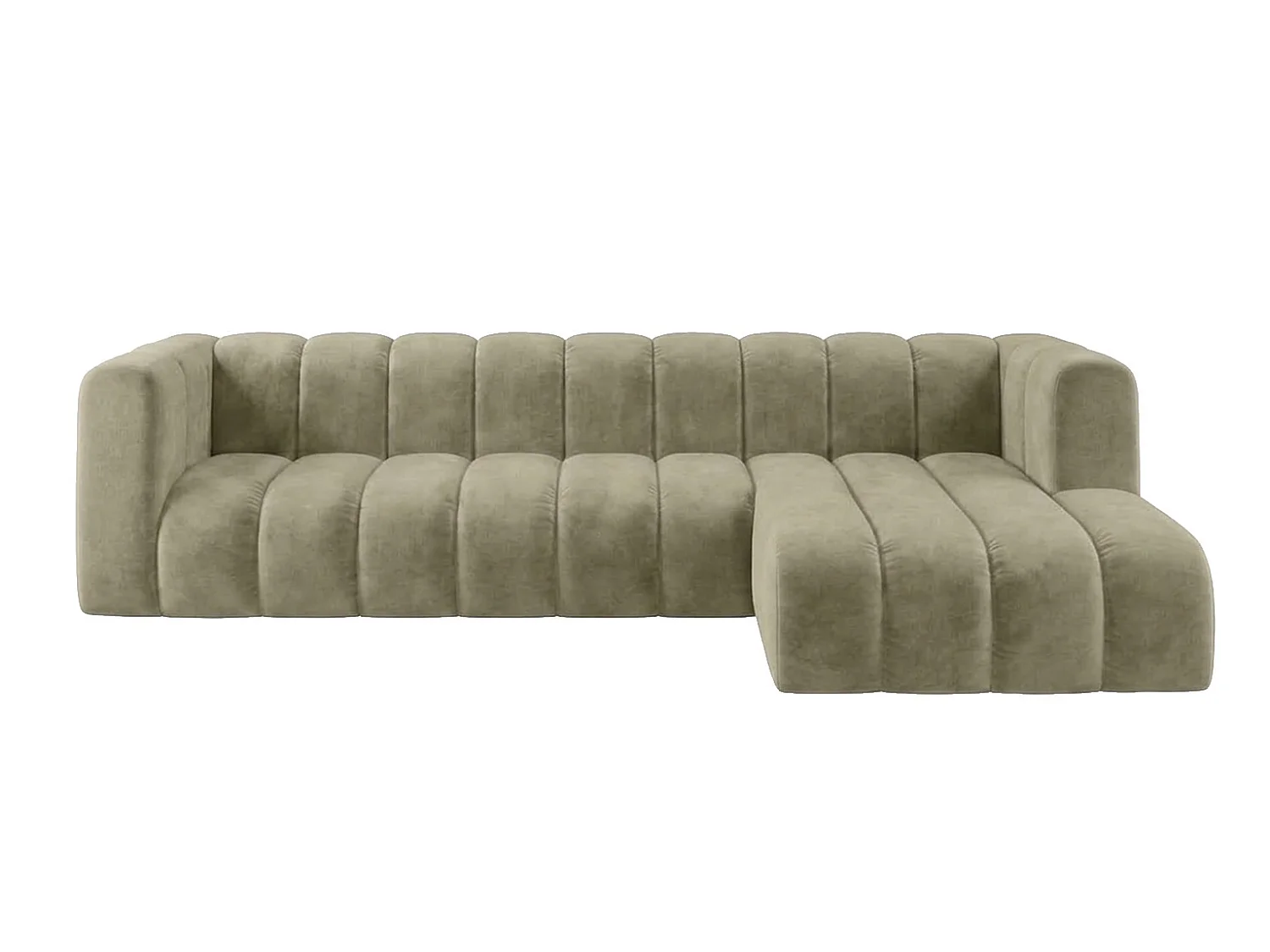 Narożnik modułowy w kształcie L, tkanina welwet Riviera, Beżowy, Prawy, GRAND 318 cm