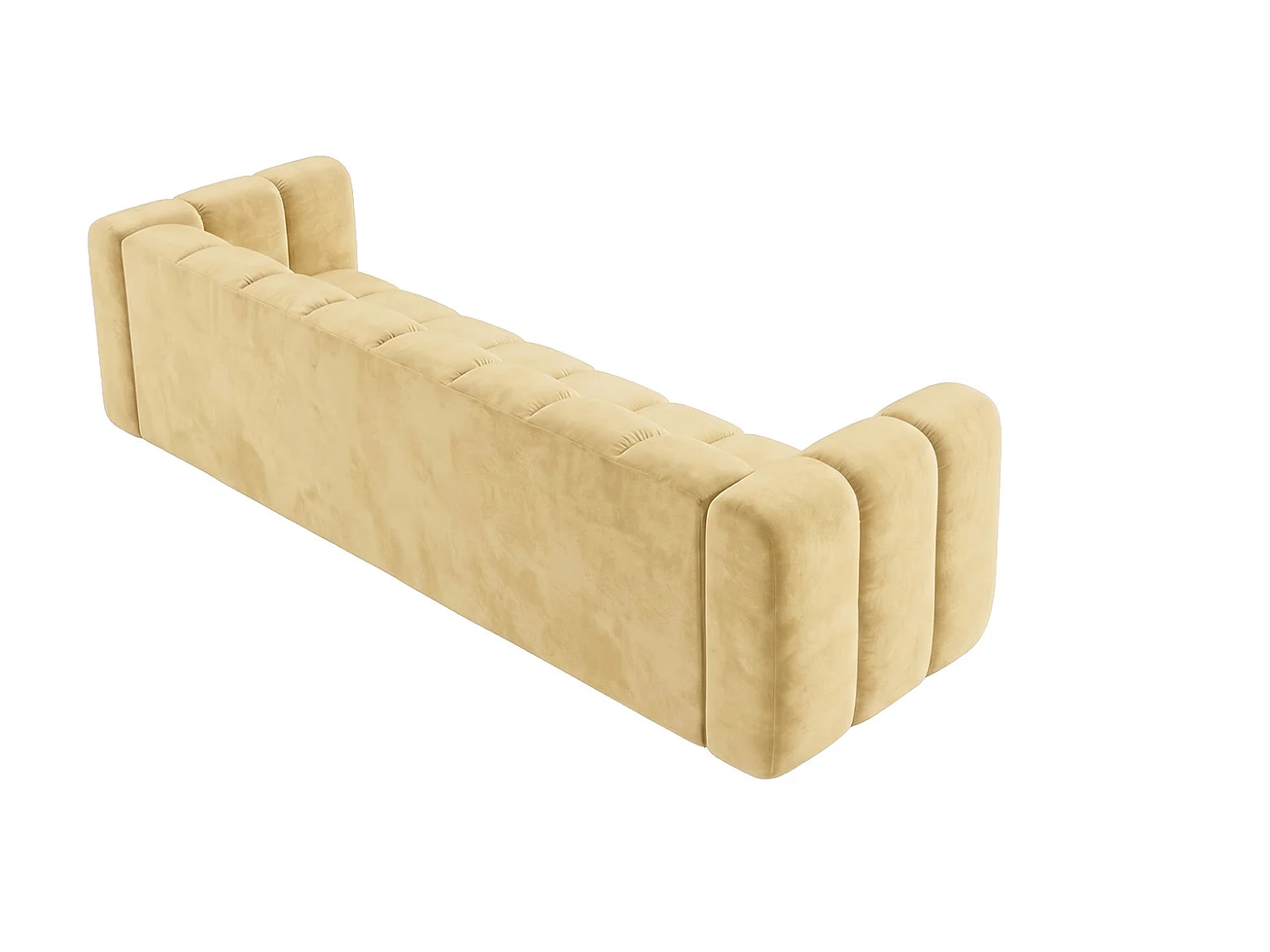 Canapé modulable 4 places, tissu velours Riviera, Beurre, GRAND