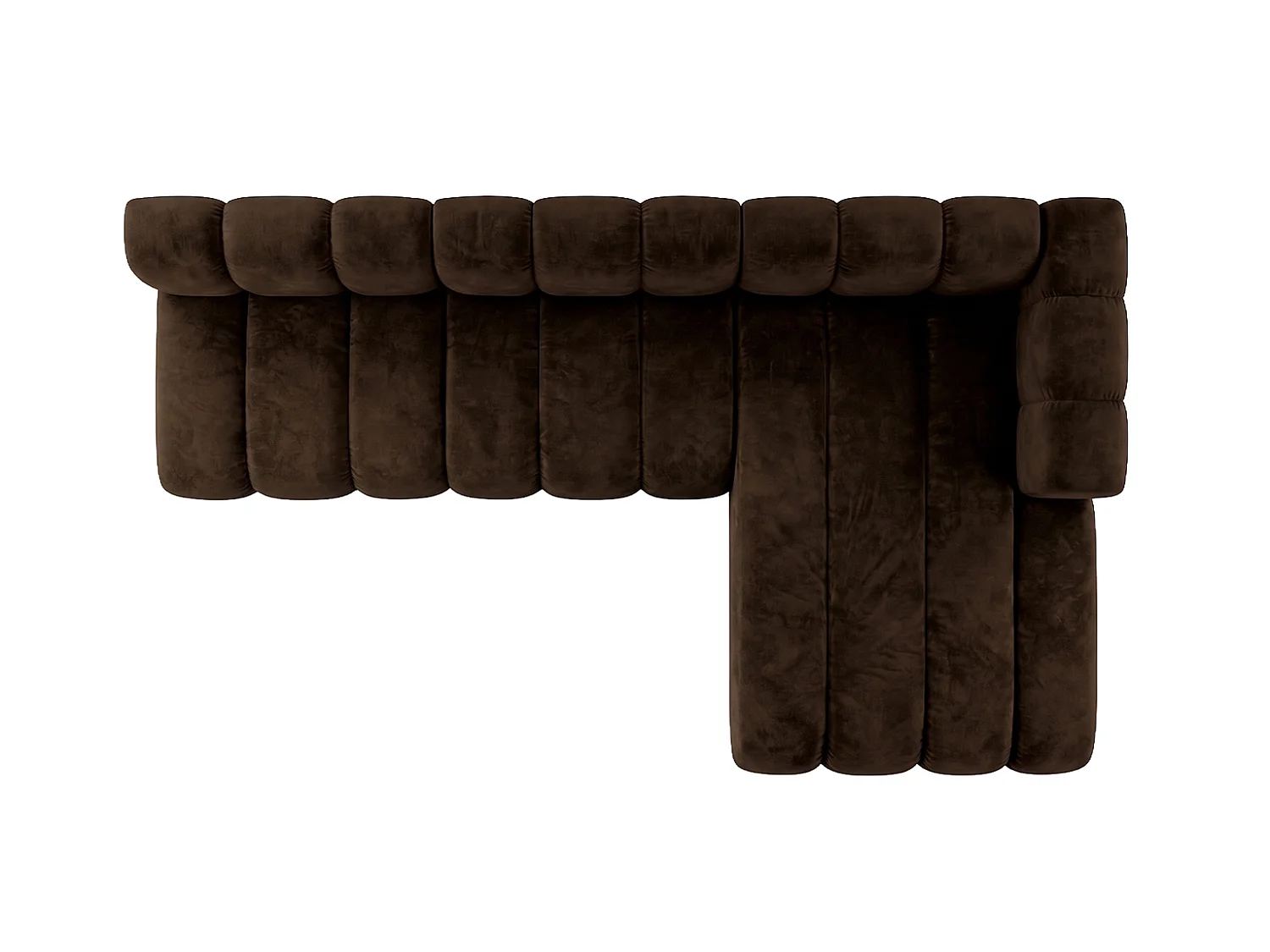 Modulares Ecksofa in L-Form, Velvet-Stoff Riviera, Schokolade, Rechts, GRAND 295 cm