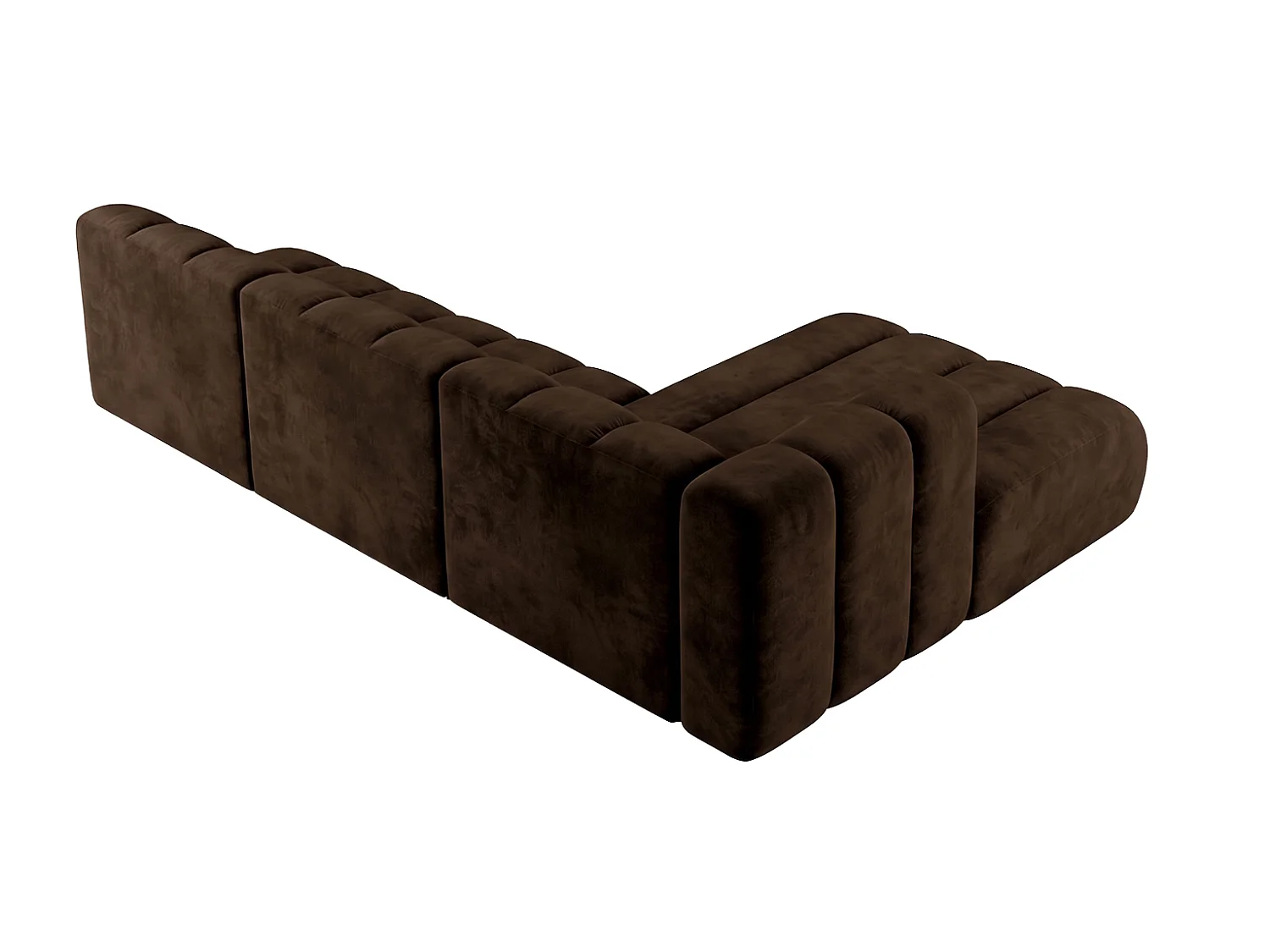 Modulares Ecksofa in L-Form, Velvet-Stoff Riviera, Schokolade, Rechts, GRAND 295 cm