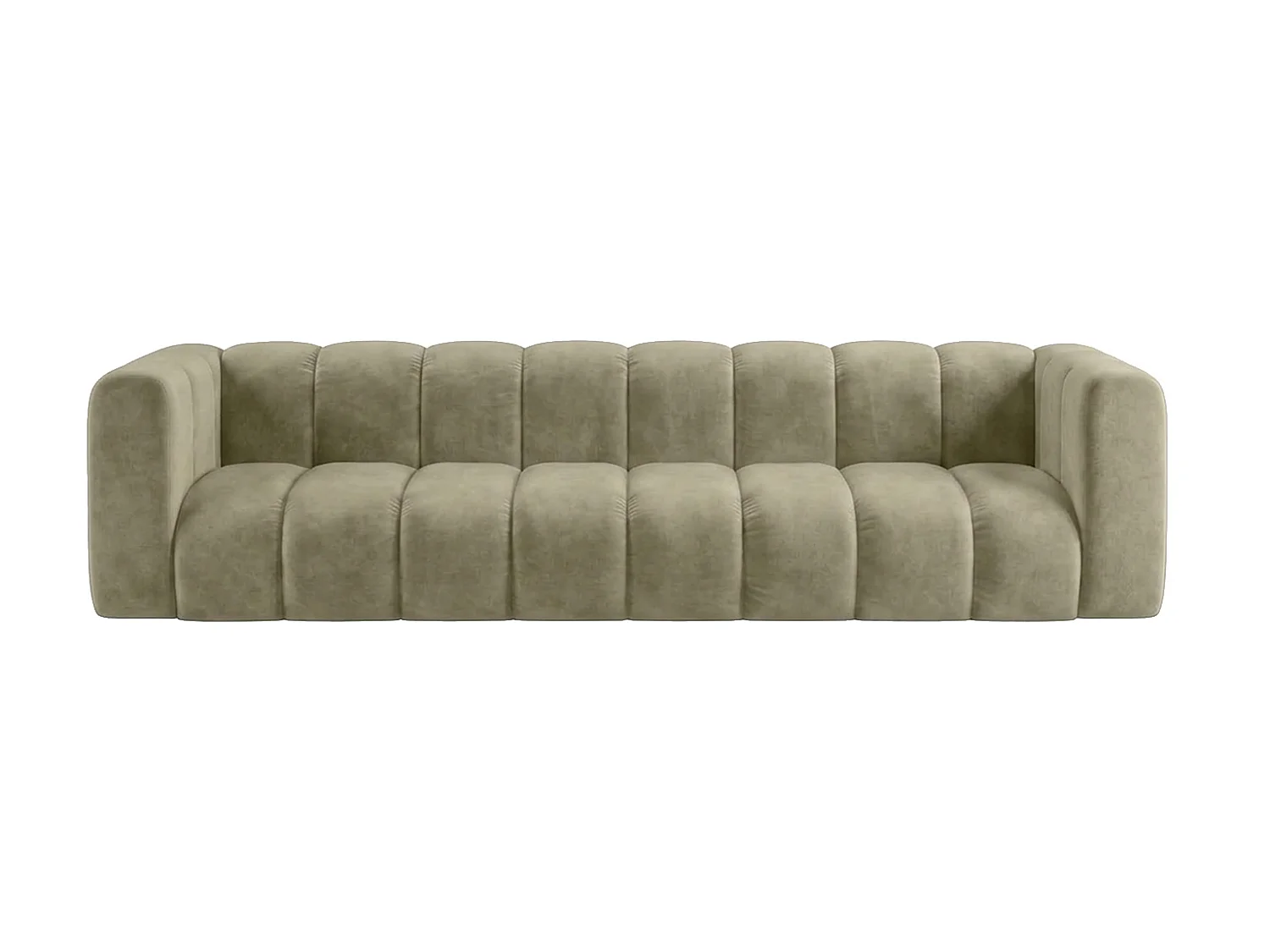 Canapé modulable 4 places, tissu velours Riviera, Beige, GRAND
