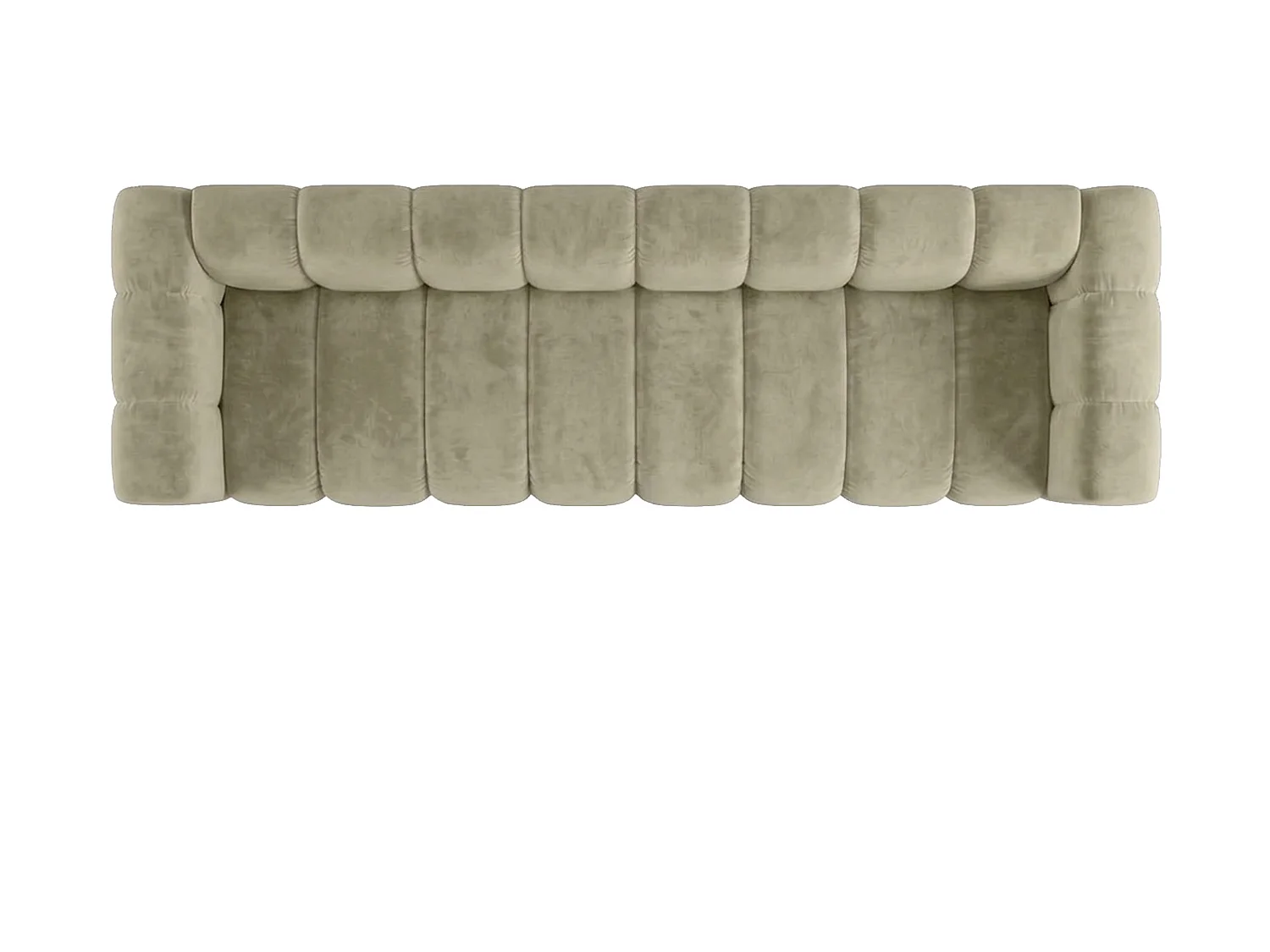 Canapé modulable 4 places, tissu velours Riviera, Beige, GRAND
