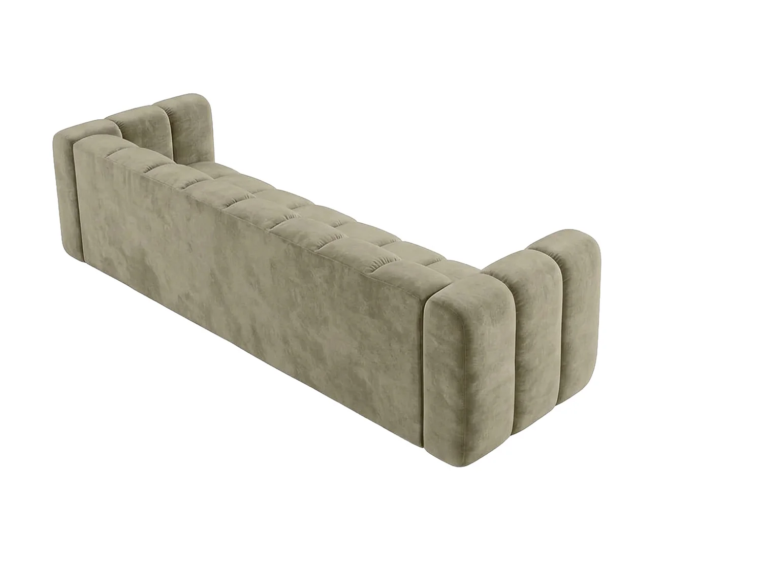 Canapé modulable 4 places, tissu velours Riviera, Beige, GRAND