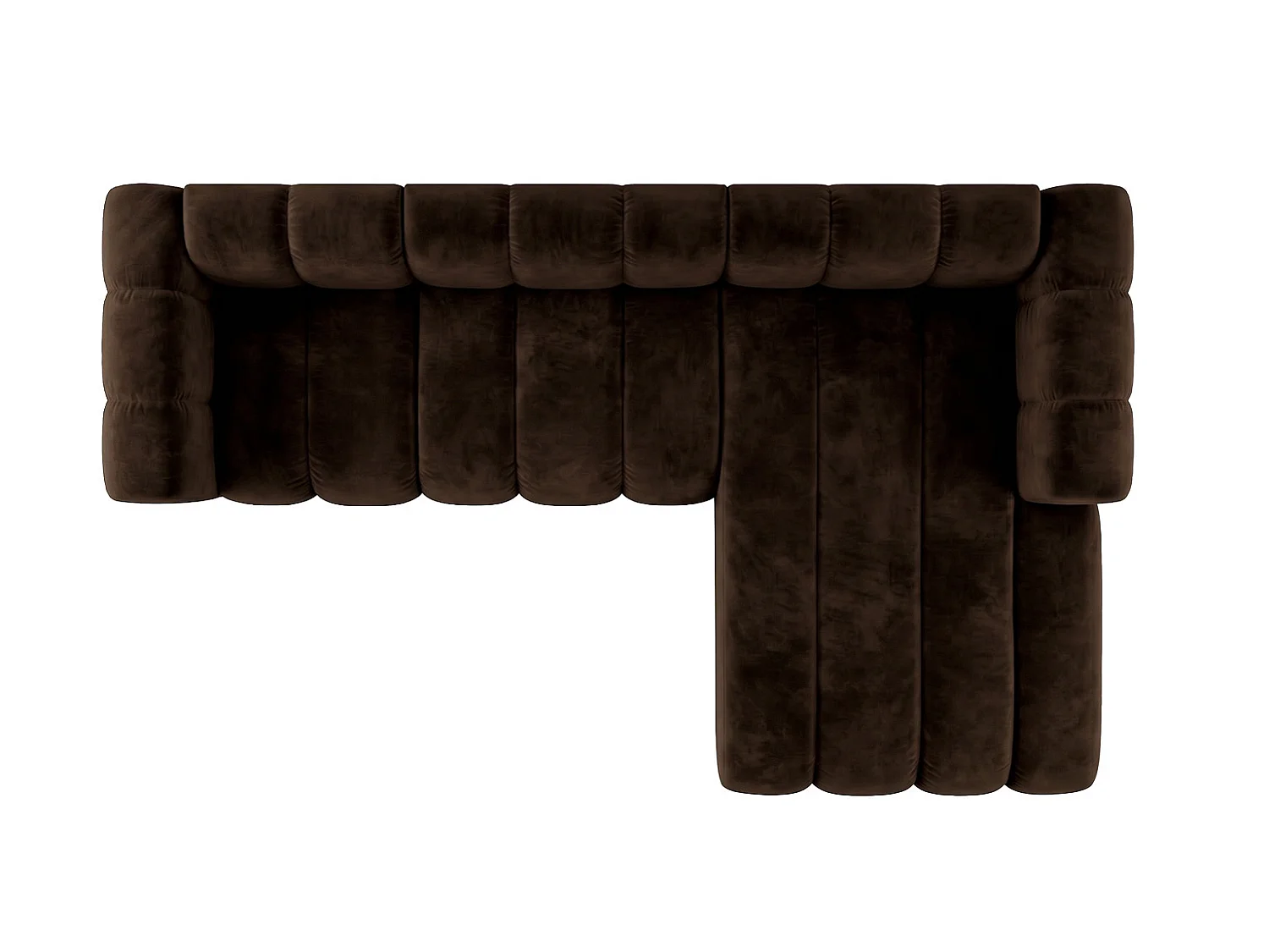 Modulares Ecksofa in L-Form, Velvet-Stoff Riviera, Schokolade, Rechts, GRAND 287 cm