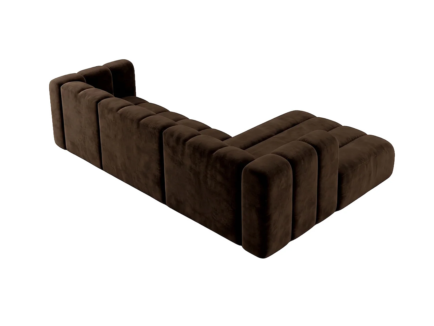 Modulares Ecksofa in L-Form, Velvet-Stoff Riviera, Schokolade, Rechts, GRAND 287 cm