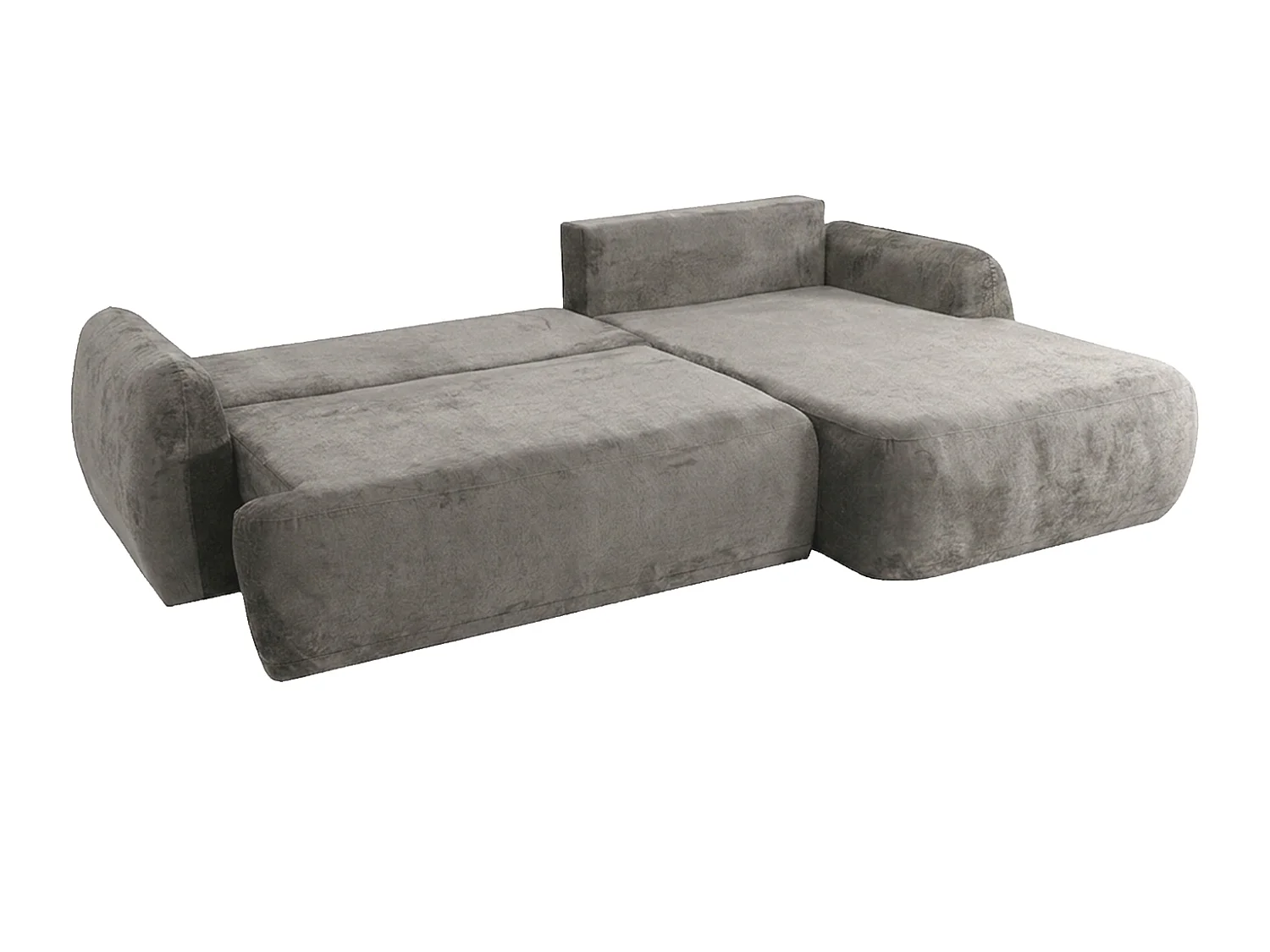 Canapé d'angle convertible avec coffre de rangement, tissu chenille Perfecto, Gris, Angle droit, HELA II