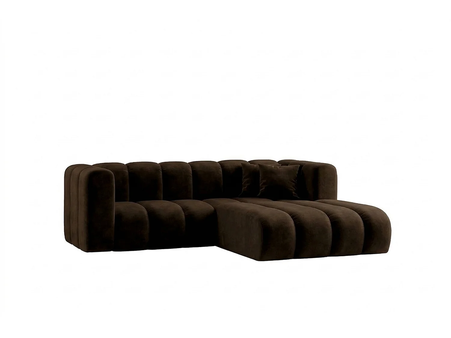 Modulares Ecksofa in L-Form, Velvet-Stoff Riviera, Schokolade, Rechts, GRAND