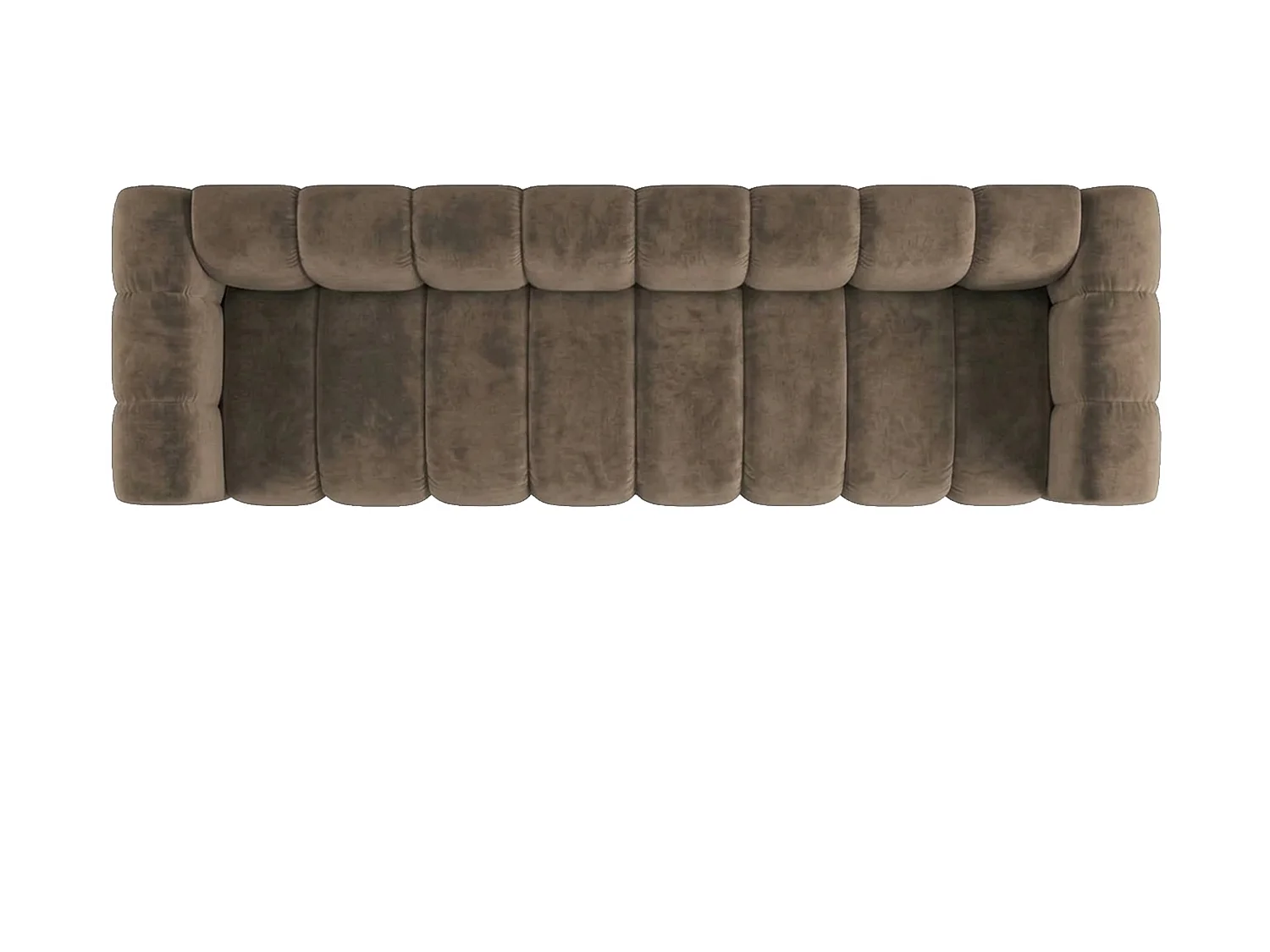 Canapé modulable 4 places, tissu velours Riviera, Marron, GRAND
