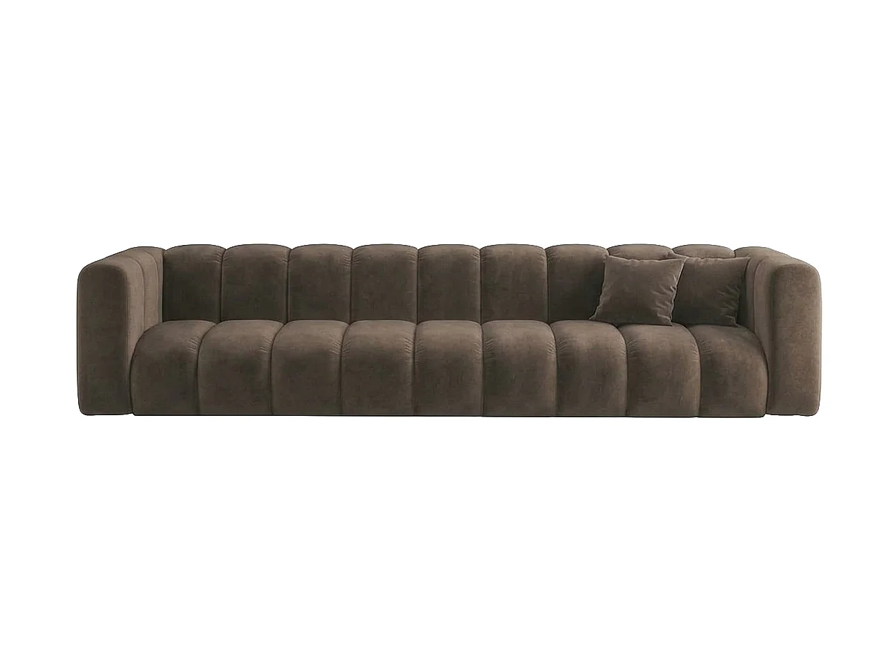 Modulares 5-Sitzer-Sofa, Velvet-Stoff Riviera, Braun, GRAND