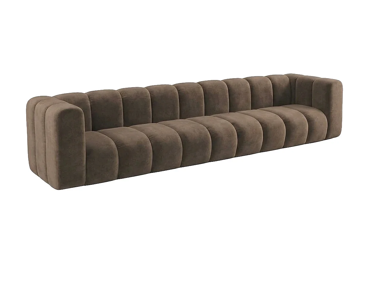 Modulares 5-Sitzer-Sofa, Velvet-Stoff Riviera, Braun, GRAND