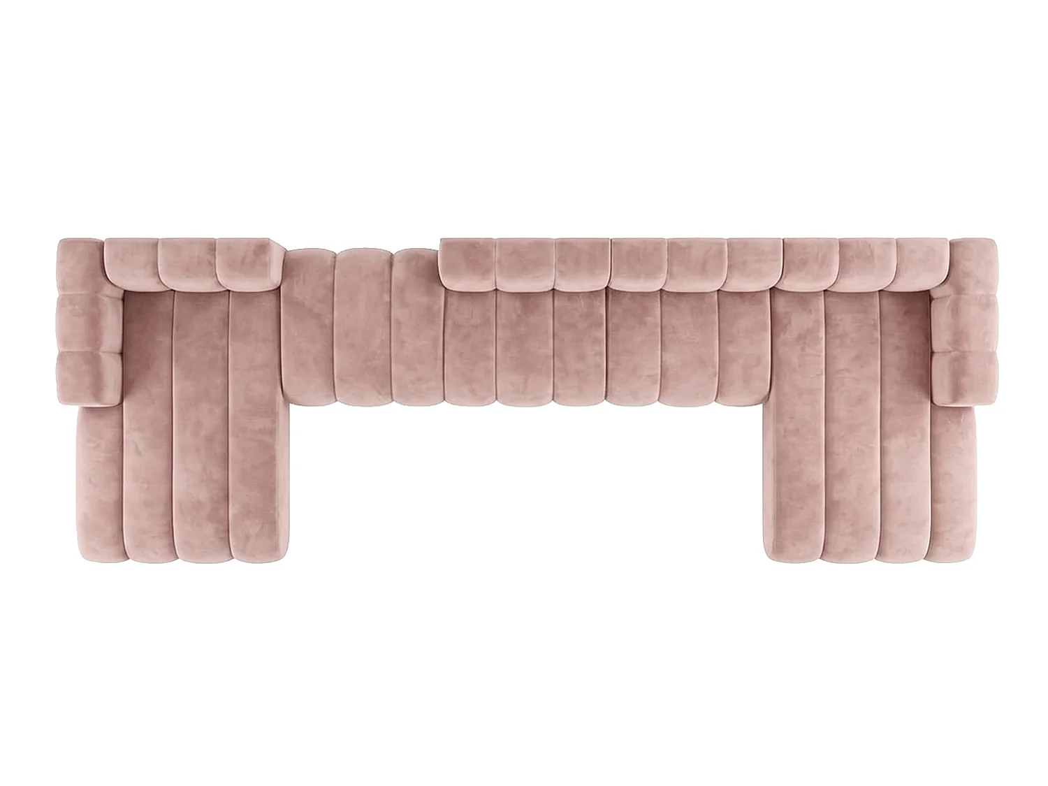 Canapé d’angle modulable en U avec pouf repositionnable, Rose clair, GRAND U BIG 500 cm
