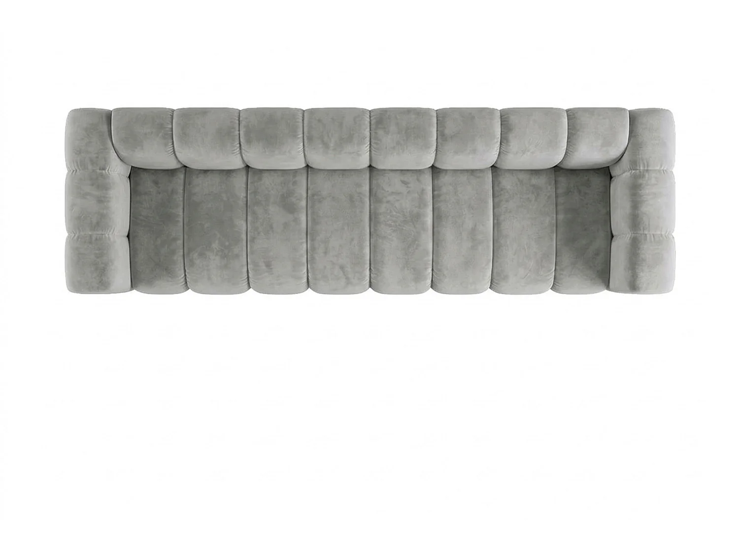 Canapé modulable 4 places, tissu velours Riviera, Gris, GRAND