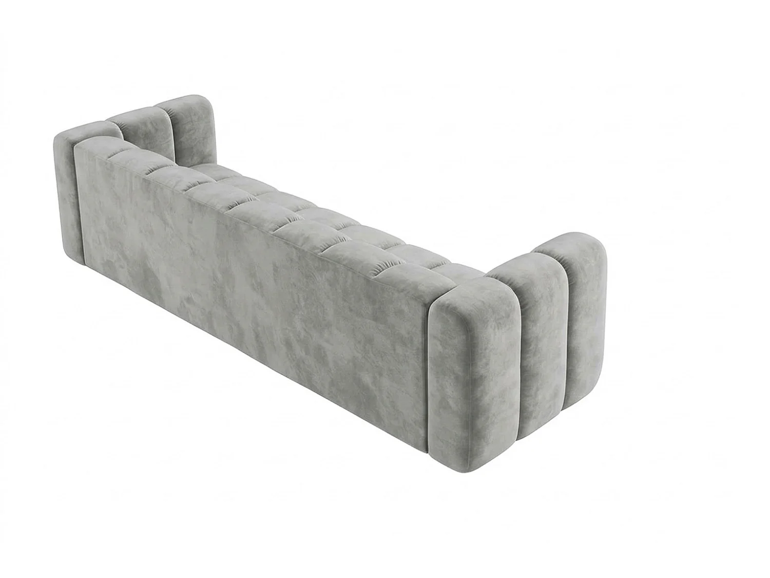 Canapé modulable 4 places, tissu velours Riviera, Gris, GRAND