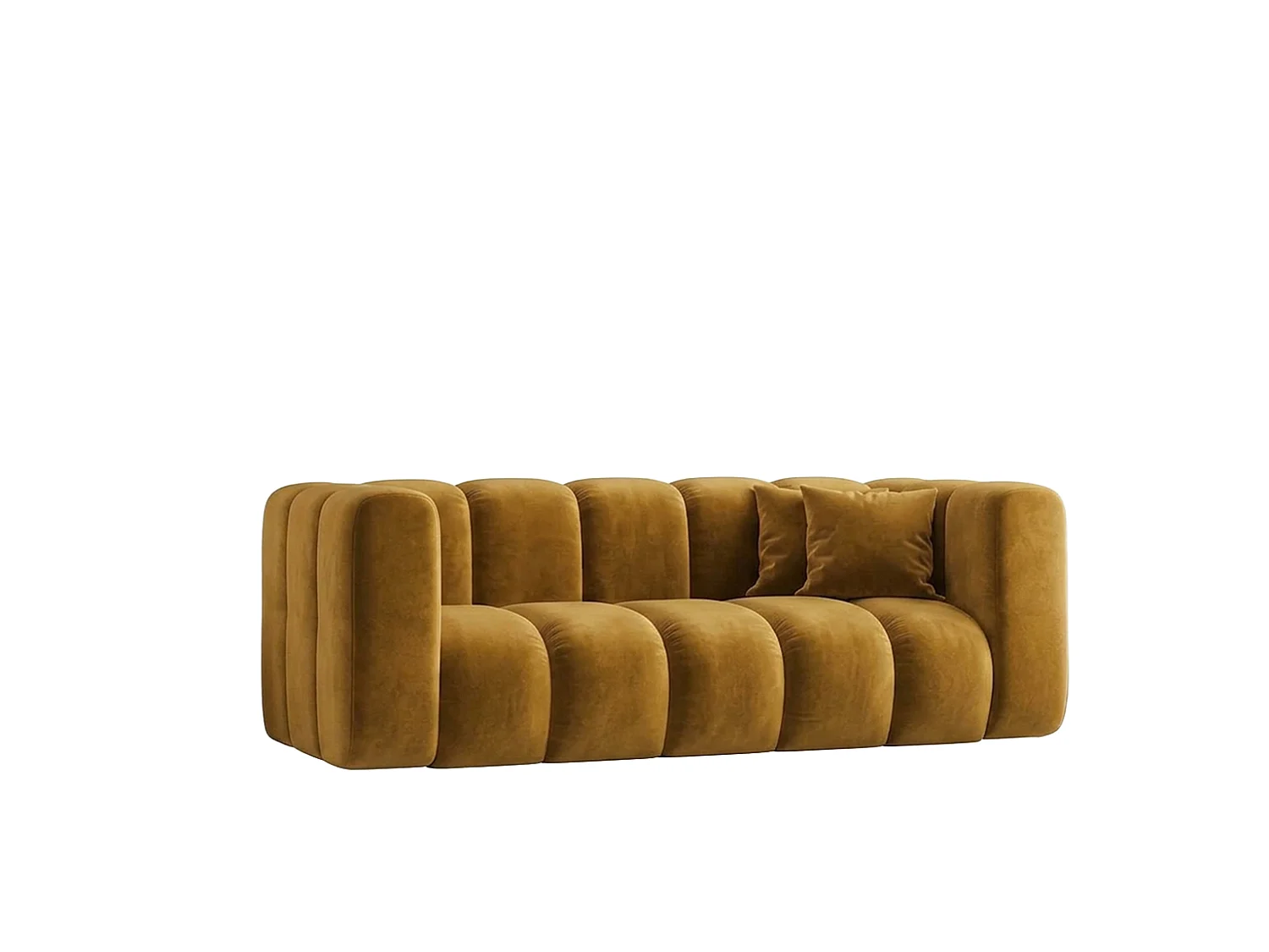 Sofa modułowa 2-osobowa, tkanina welwet Riviera, Musztardowy, GRAND