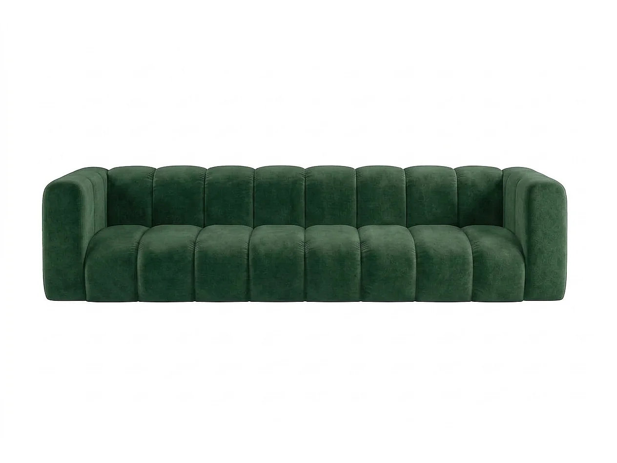 Modulares 4-Sitzer-Sofa, Velvet-Stoff Riviera, Grün, GRAND