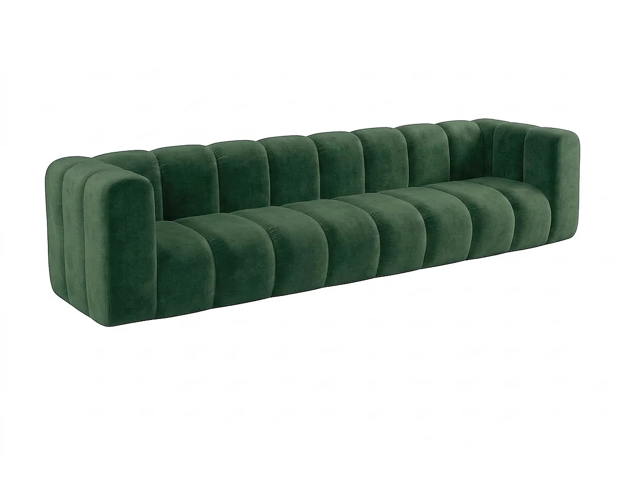 Modulares 4-Sitzer-Sofa, Velvet-Stoff Riviera, Grün, GRAND