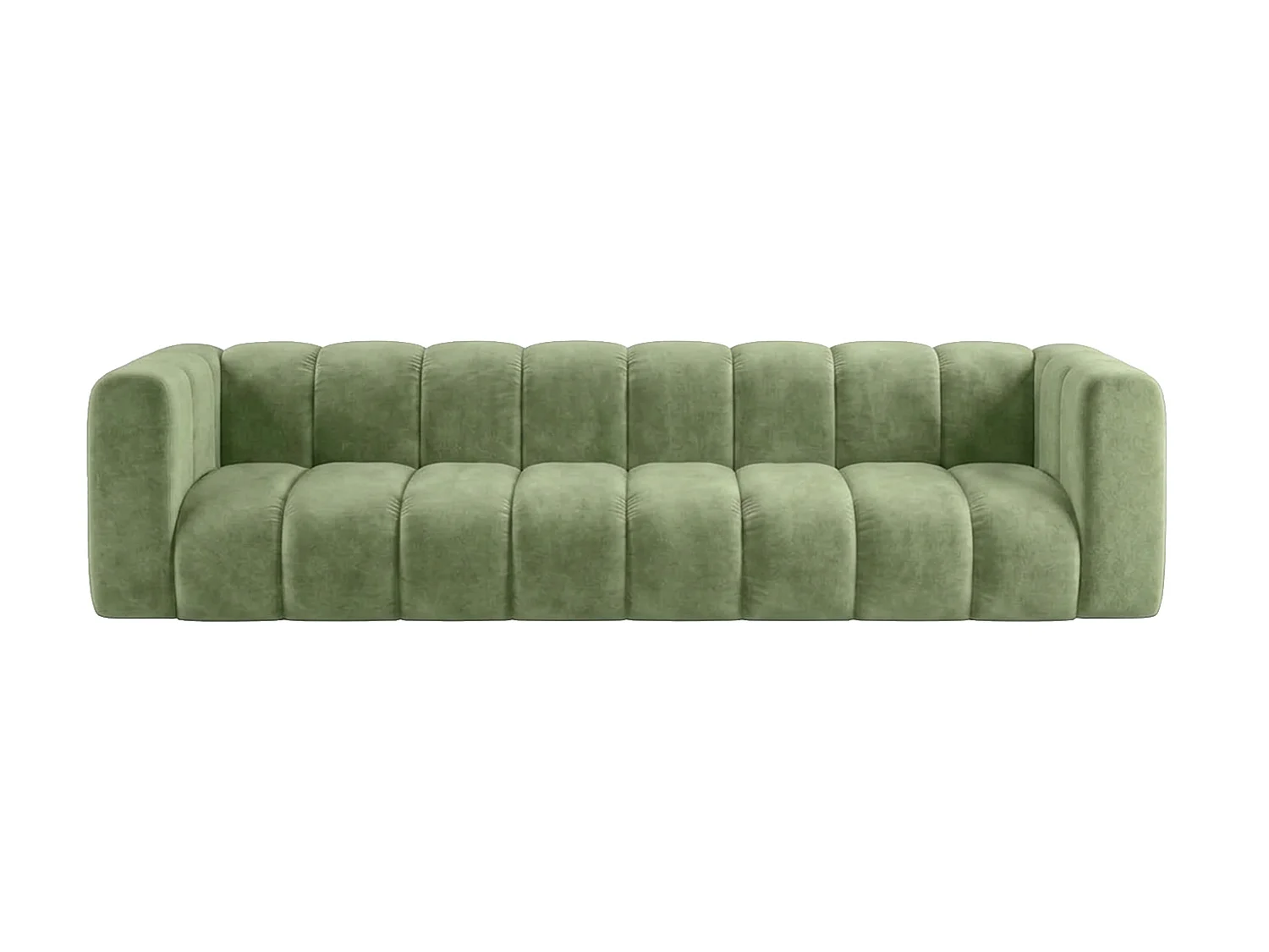 Canapé modulable 4 places, tissu velours Riviera, Olive, GRAND