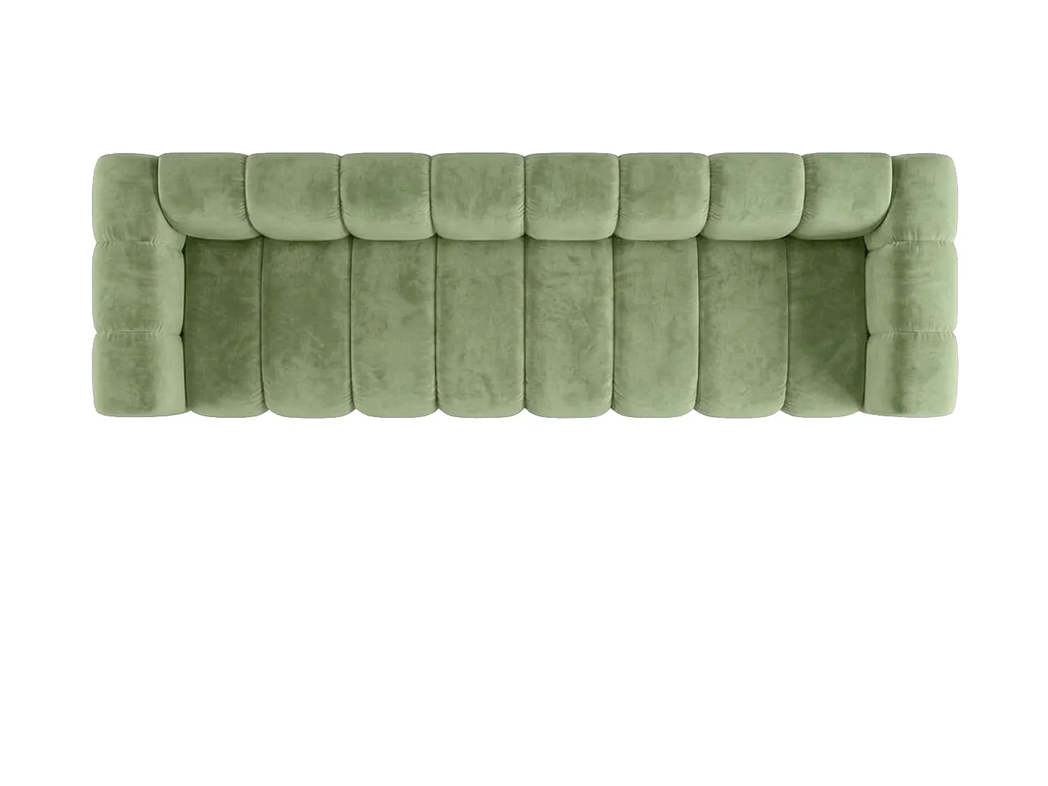 Canapé modulable 4 places, tissu velours Riviera, Olive, GRAND